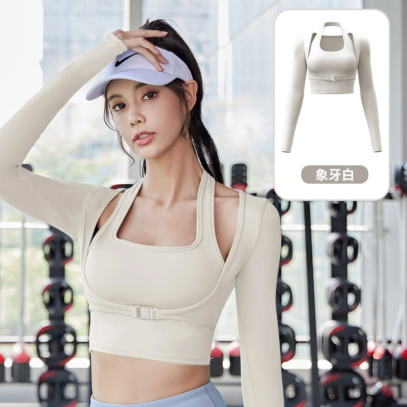 Hot Sale Wholesale High Quality Custom Fashion Sports Wear Quick Drying Fitness Yoga Garment Track Tank Top with Sports Bra