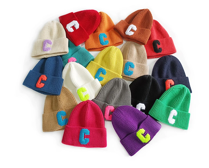 High Quality Wholesale Men/Women 100% Acrylic Custom Embroidery Logo Knitted Hat Fold Winter Warm Hat Beanie for Kids/Children