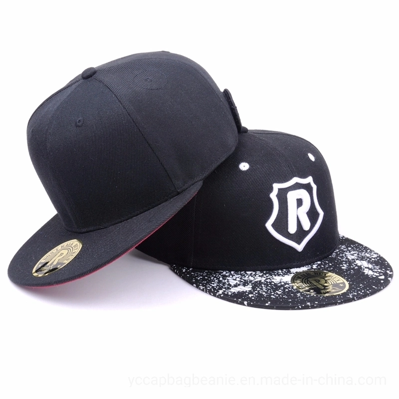 Custom Acrylic Cotton New Flat Brim Baseball Snapback Cap Hat