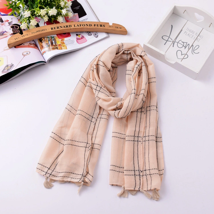 Checked Children Cotton Colorful Warm Spring Daily Fashion Soft Long Scarf