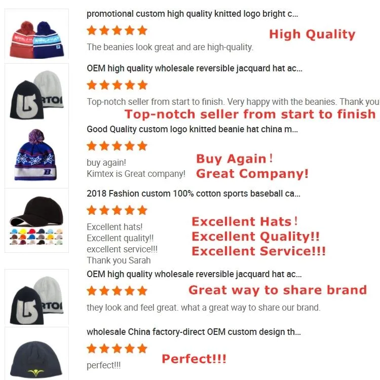 Wholesale Custom Logo Jacquard POM POM Bobble Knitted Beanie Winter Hats