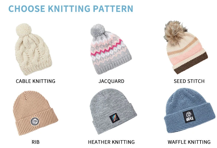 Custom Winter Knitted Hat Logo Printed Jacquard Beanies