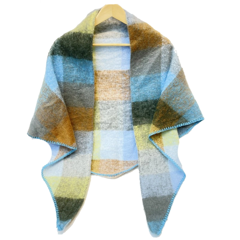 Warm Thickened Round Mohair Triangle Scarf /Shawl