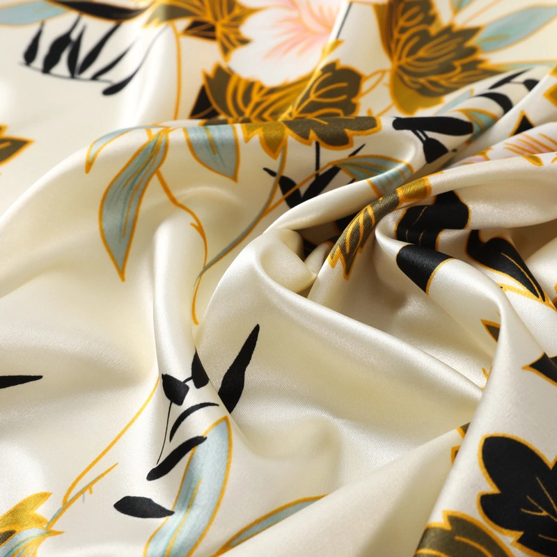 Colorful Flower Silk Satin Chiffon Fabric Digital Printing for Garment Dress Scarf