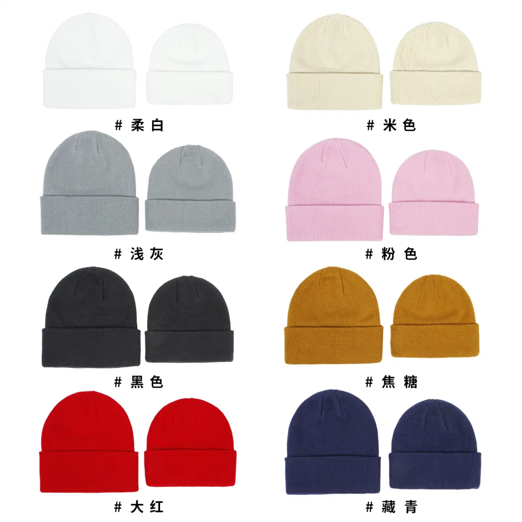 Hot Sell Unisex Warm Thick Children Kids Beanie Candy Colors Fashion Plain High Quality Acrylic Knitted Winter Cute Baby Hat