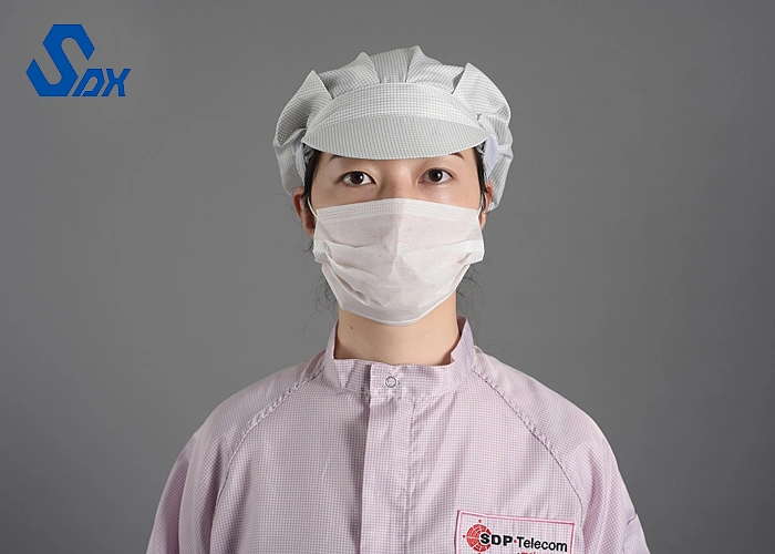 Antistatic Polyester ESD Cleanroom Hat Reusable Anti-Static Working Uniform Hat