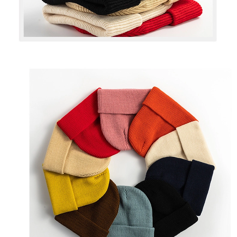 High Quality Solid Color Wholesale Custom Knit Outdoor Fashion Autumn and Winter Outdoor Women Warm Ear Protection Simple Cold Hat Ravel Shopping Hat