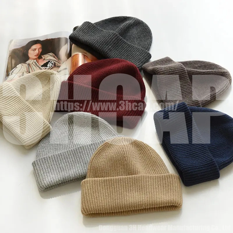 3hcap OEM High Quality Plain Winter Knitted Hats Custom Blank Warm Beanie