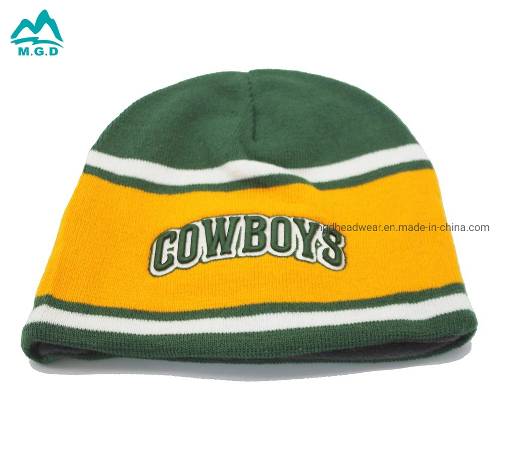 Wholesale Custom Embroidered Knitted Winter Warm Cap Mens Beanie Hats