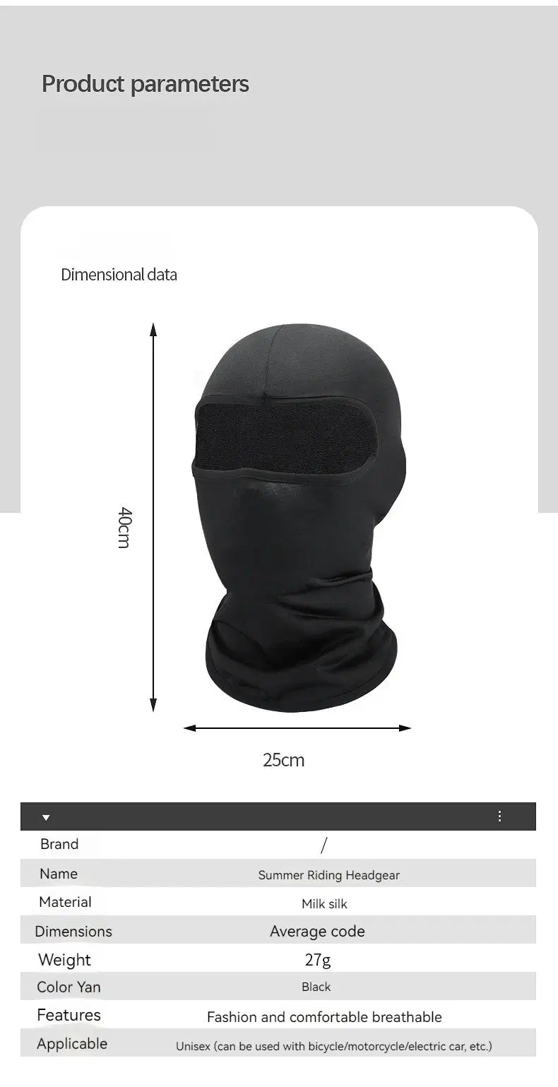 Ski Mask Bandana Outdoor Motorcycle Hood Helmet Balaclavas Headwear