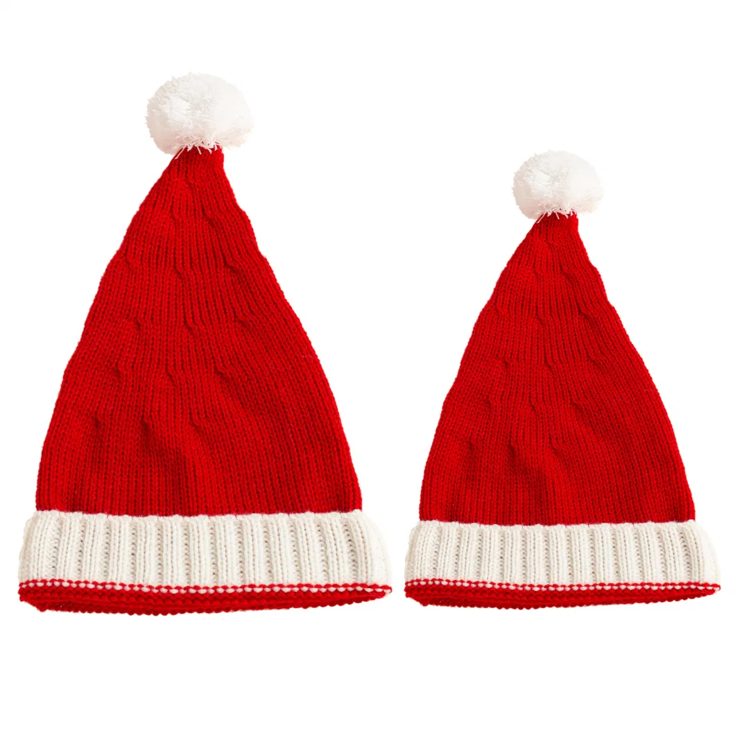 Red Color Chirstmas Embroidered Beanies with Custom Logo