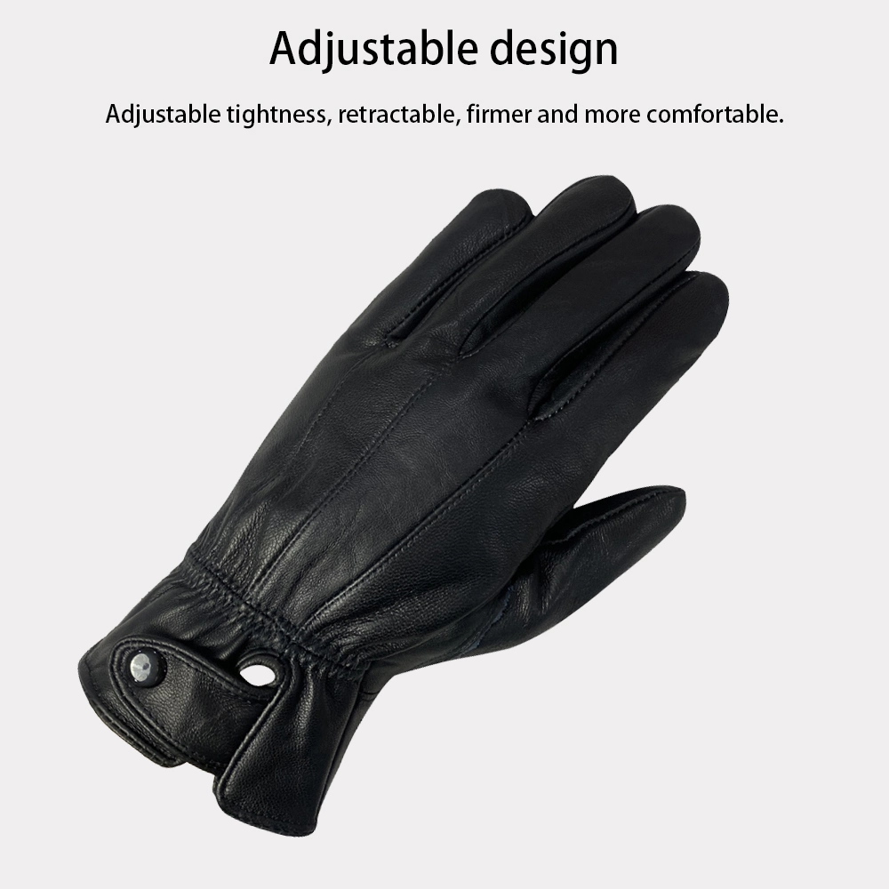 Thermal Winter Touring Smartphone Goatskin Mens Leather Gloves