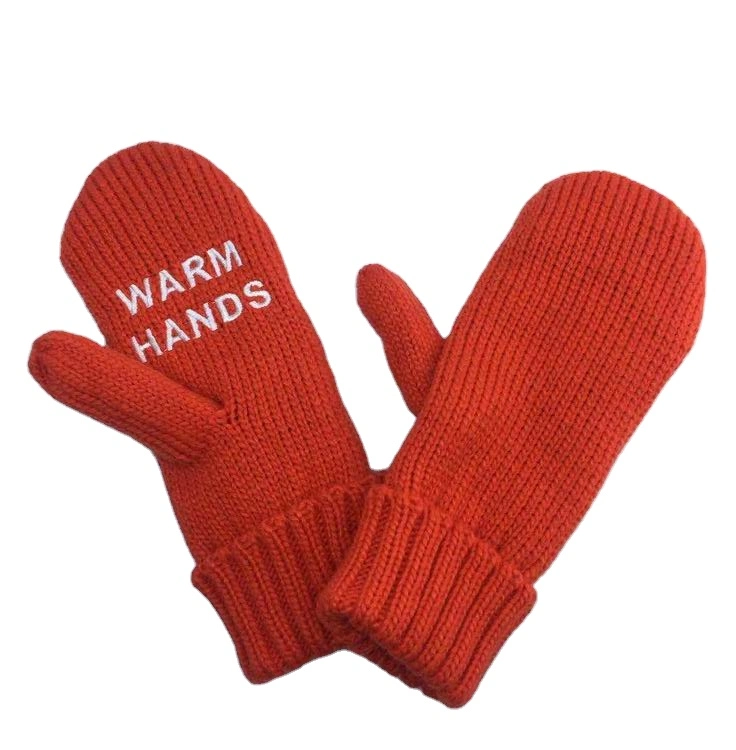 BSCI Winter Unisex Custom Knitted Adult Acrylic Mittens for Promotional
