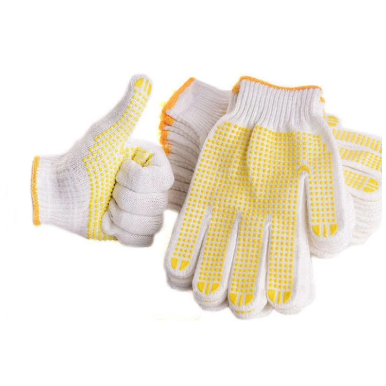 Custom Cheap Winter Working Cotton Hand PVC Single Side Grip Printed Dotted Gloves