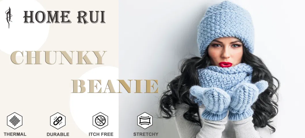 Knitted Winter Chunky Beanie Hats Custom Logo Skull Fisherman Unisex Design High Quality Low MOQ 23 Color with Faux Fur POM POM