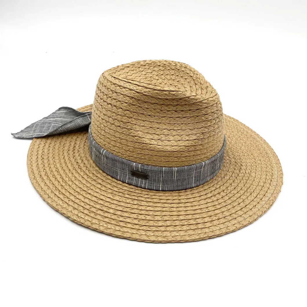 Raffia Paper Scarf Band Sun Protect Traveling Summer Hat