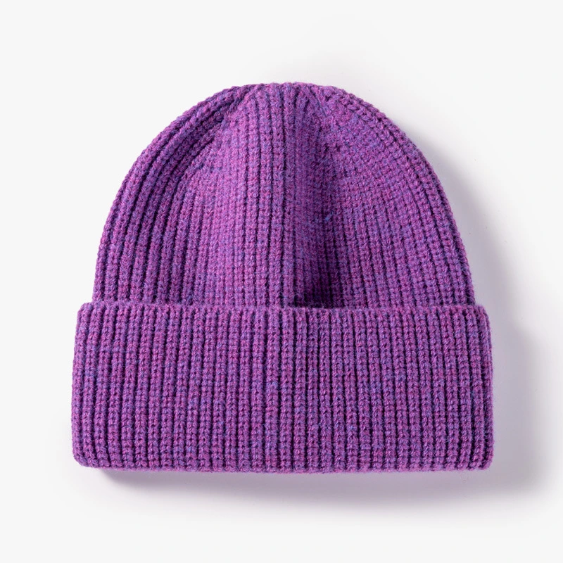 Winter Warm Customized Fold Promotional Acrylic Knit Hat Beanie Toque