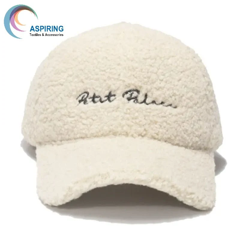 Winter Women Lamb Wool Plush Sherpa Warm Thickened Teddy Baseball Cap Outdoor