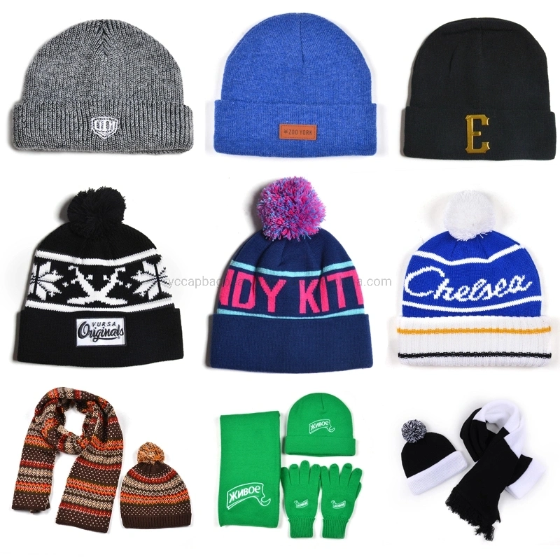 Wholesale Custom Recycle Acrylic Wool Plain Warm Winter Football Knit Hat Beanie