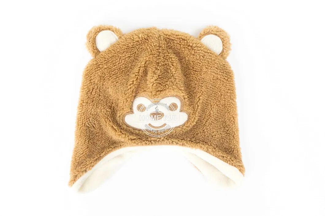 Toddler Baby Children Winter Outdoor Camel Cute Monkey Face Embroidery Eyes Animal Shape Casual Bonnet Cap Hat Beanie