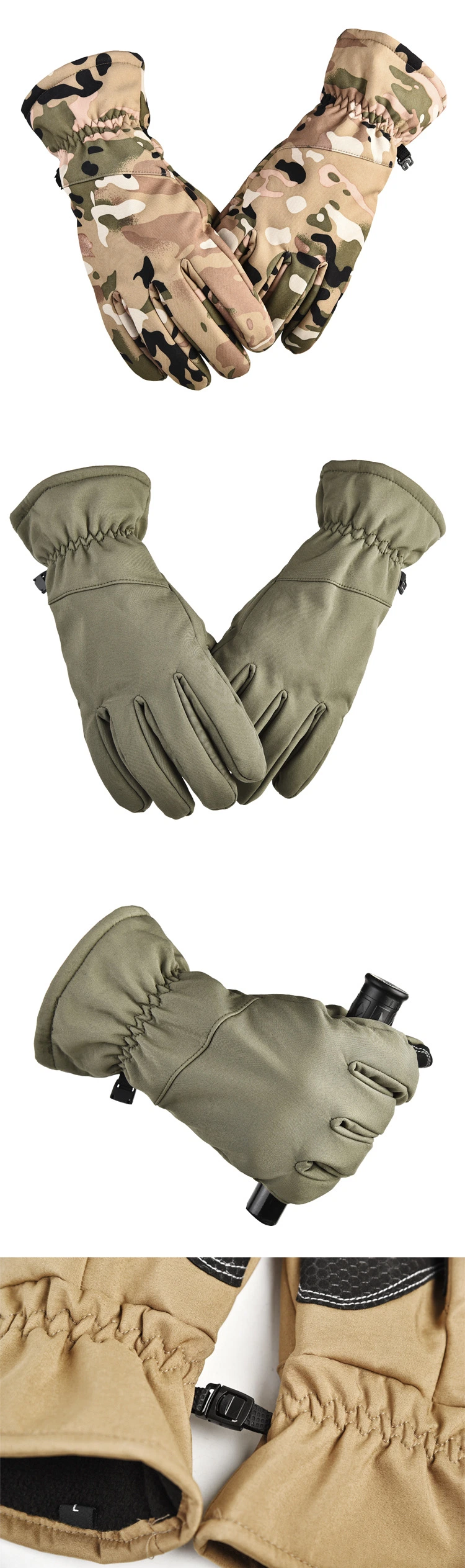 Ready Sale Winter Warm Ski Gloves Touch Screen Outdoor Tactical Gloves