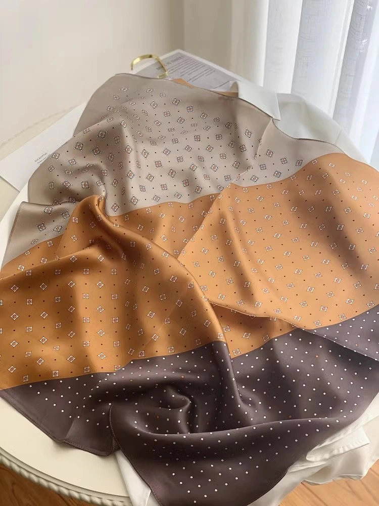 Custom Vintage Colour Block Spring Silk Scarf