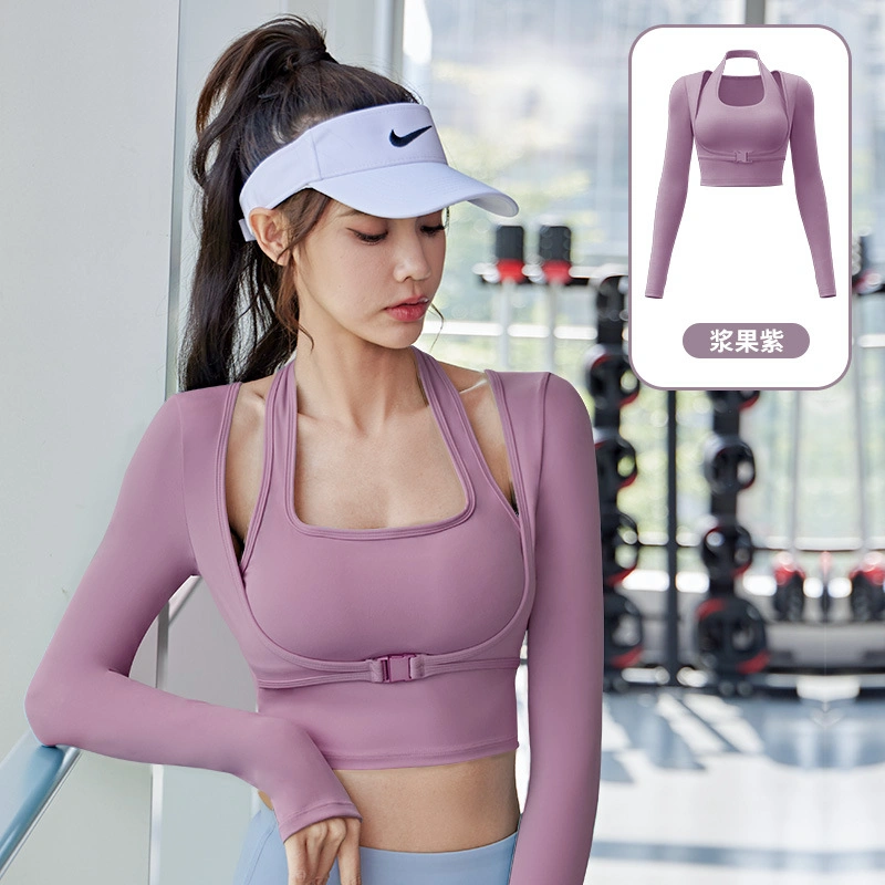 Hot Sale Wholesale High Quality Custom Fashion Sports Wear Quick Drying Fitness Yoga Garment Track Tank Top with Sports Bra