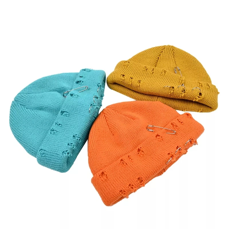 Hot Selling Winter Warm Beanies Knitted Hip Hop Skull Hole Beanies Hat