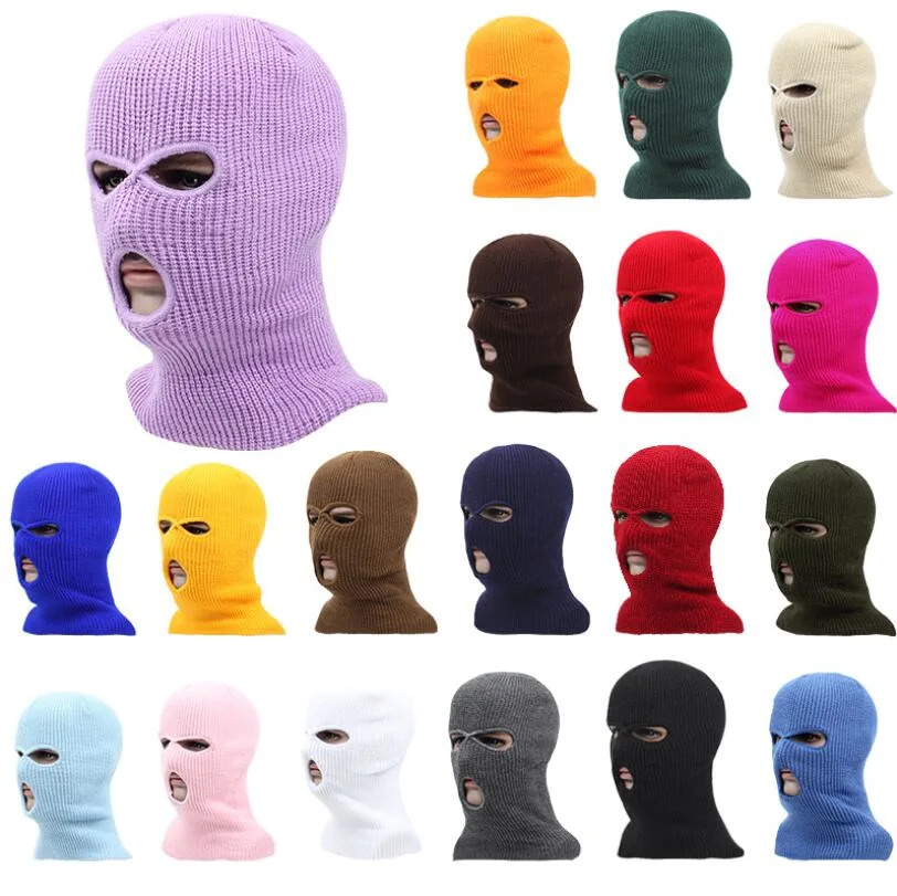 Money Bag Embroidery Winter Beanie Full Face Ski Masks Neon Balaclava