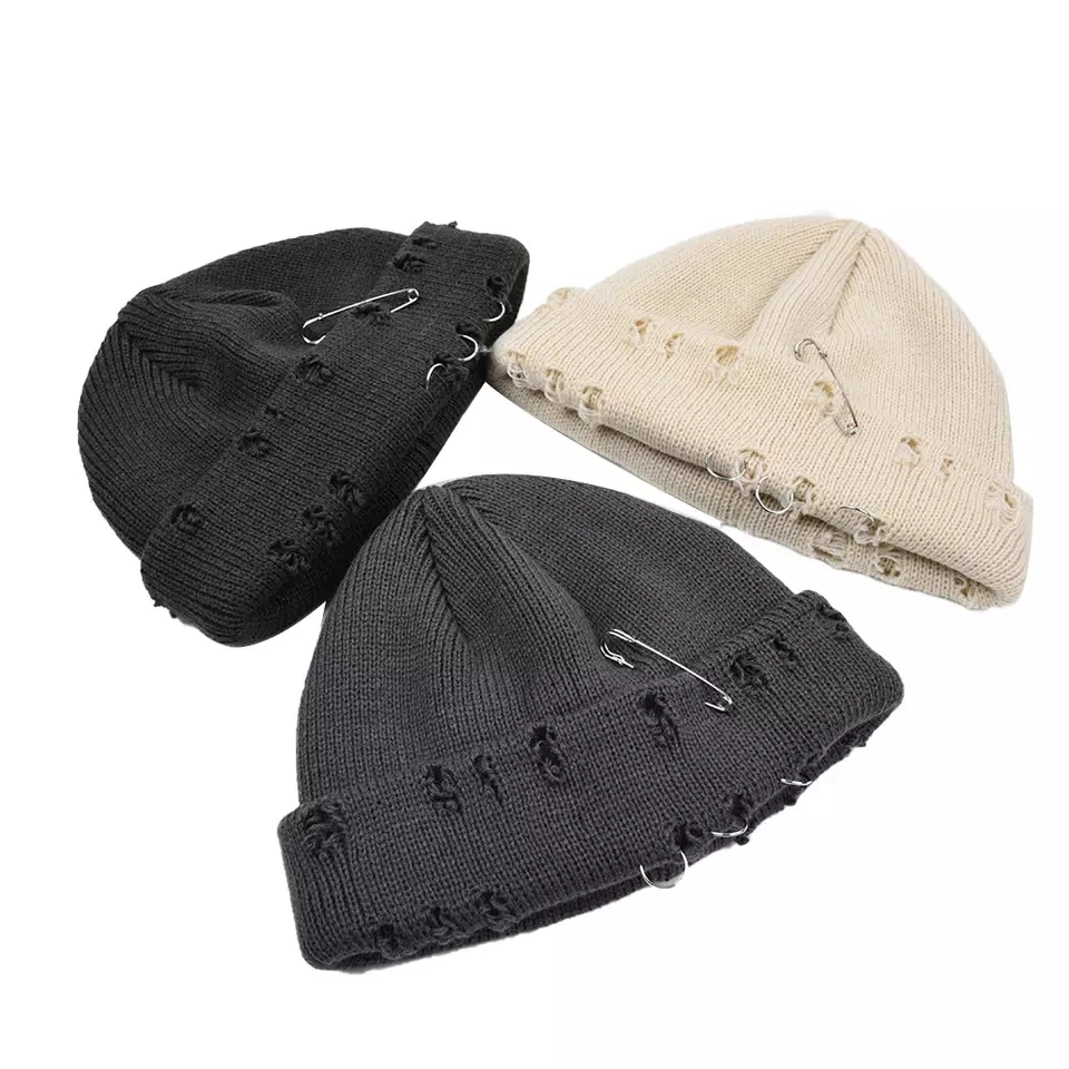 Hot Selling Winter Warm Beanies Knitted Hip Hop Skull Hole Beanies Hat