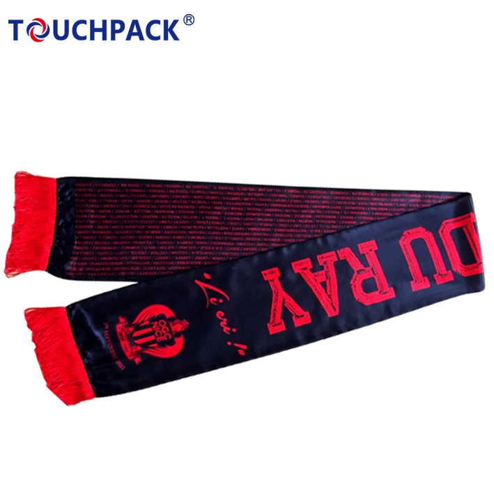 Custom Long Fan Acrylic Scarf Jacquard Knitting Scarf for Sports Fans