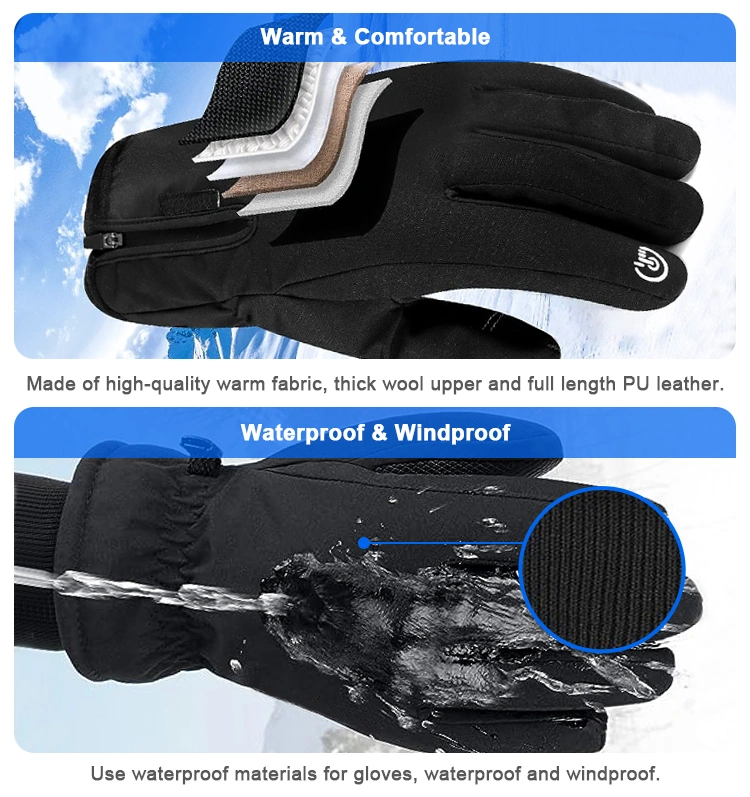 Touch Screen Winter Windproof Water Proof Outdoor Cold Weather Ski Warm Gloves