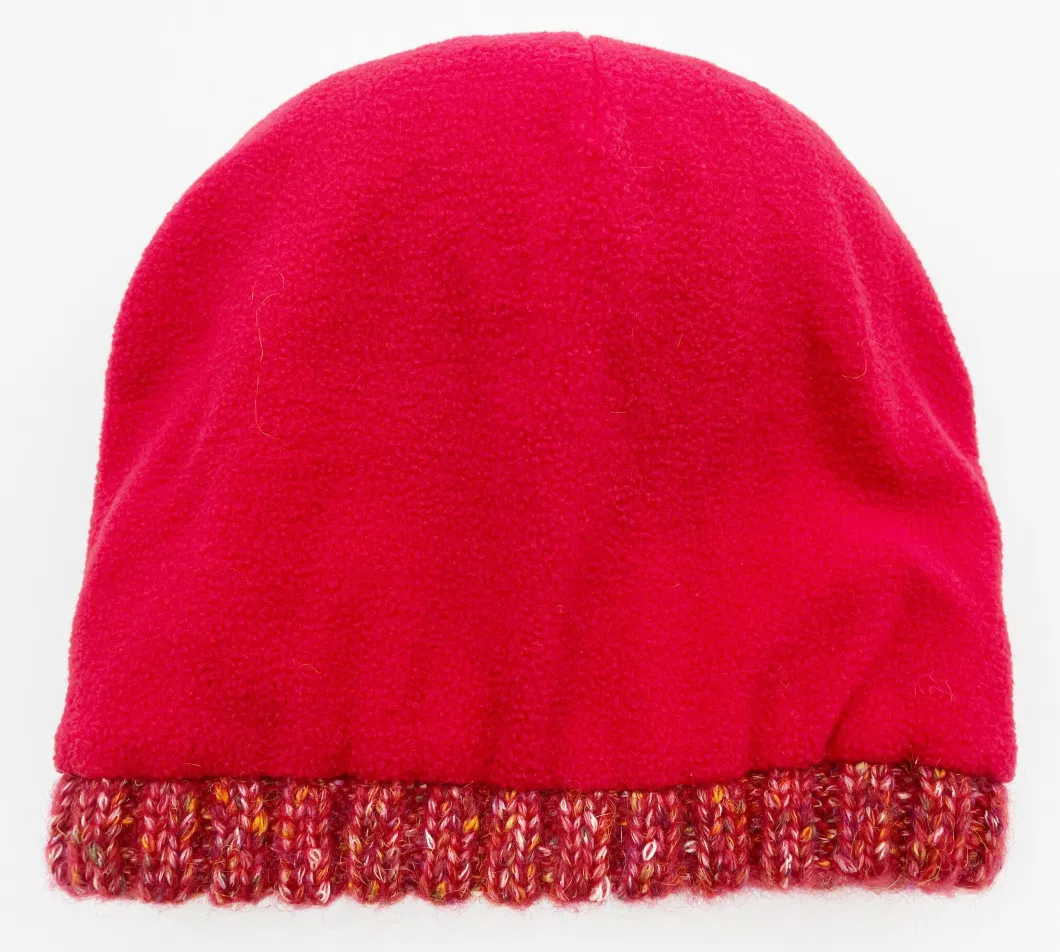 Colorful Points Acrylic Yarn Knitted Lady Winter Beanie Bobble Hat