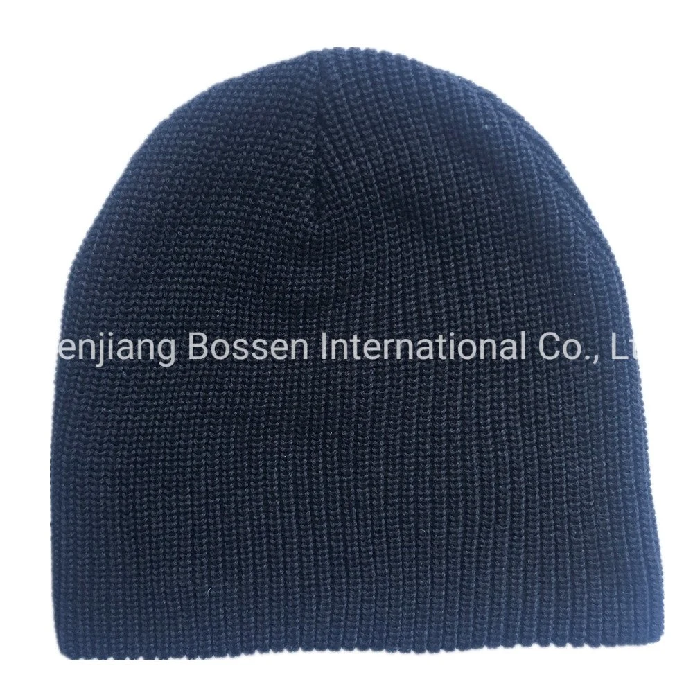 China Factory OEM Custom Solid Color 100% Cotton Pink Winter Warm Knit Sport Hat Beanie