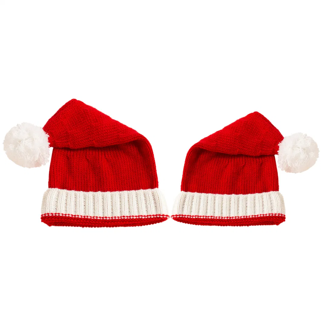 Red Color Chirstmas Embroidered Beanies with Custom Logo