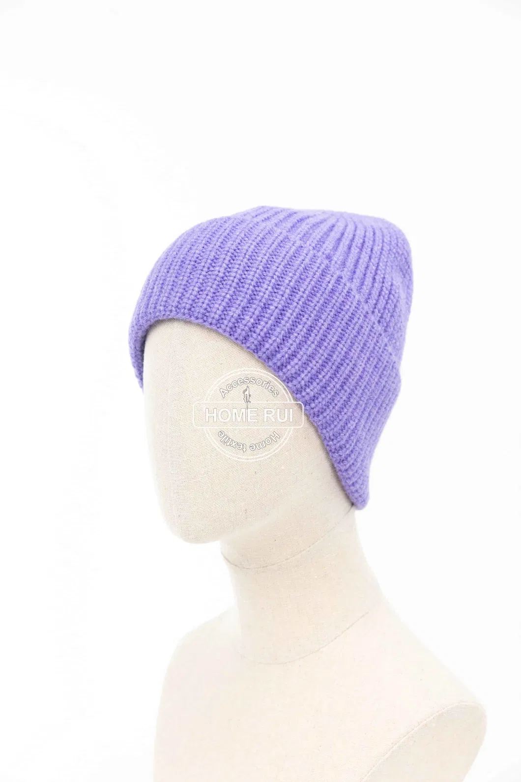 Basic Purple Solid Winter Trawler Slouchy Skull Ski Snowboard Sports Unisex Soft Knitted Junior Cuffed Double Layer Fine Ribbed Bonnet Beanie