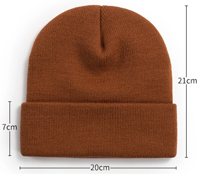 Wholesale Unisex Custom Logo Acrylic Plain Winter Beanie Hat