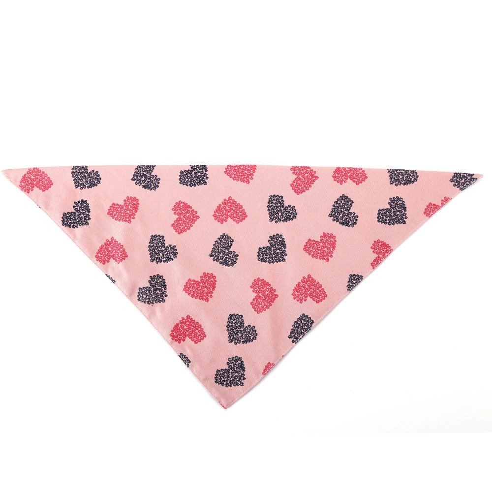 Hot Selling Love Pattern Double Layer Pet Bandana Dog Triangle Scarf