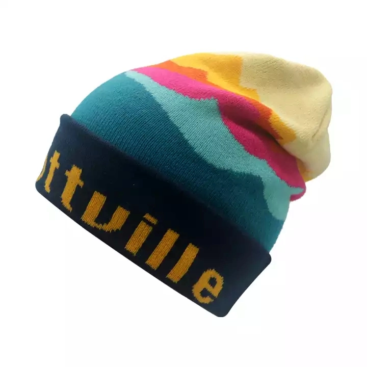 Solid Color Custom Embroidery Logo Rib Winter Kit Hats Outdoor Warm Customize Knit Beanies Winter Hats