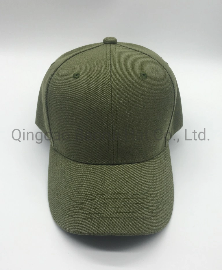 100% Polyester Blank Baseball Caps Sports Hats with Velcro Back