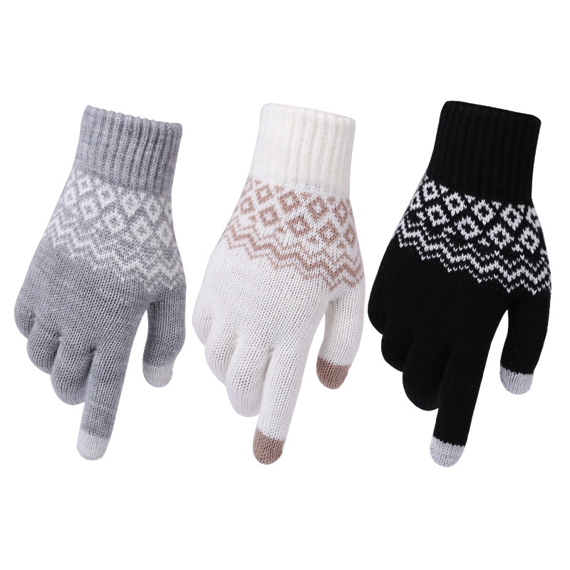 2020 Knitted Pattern Warm Touch Screen Gloves