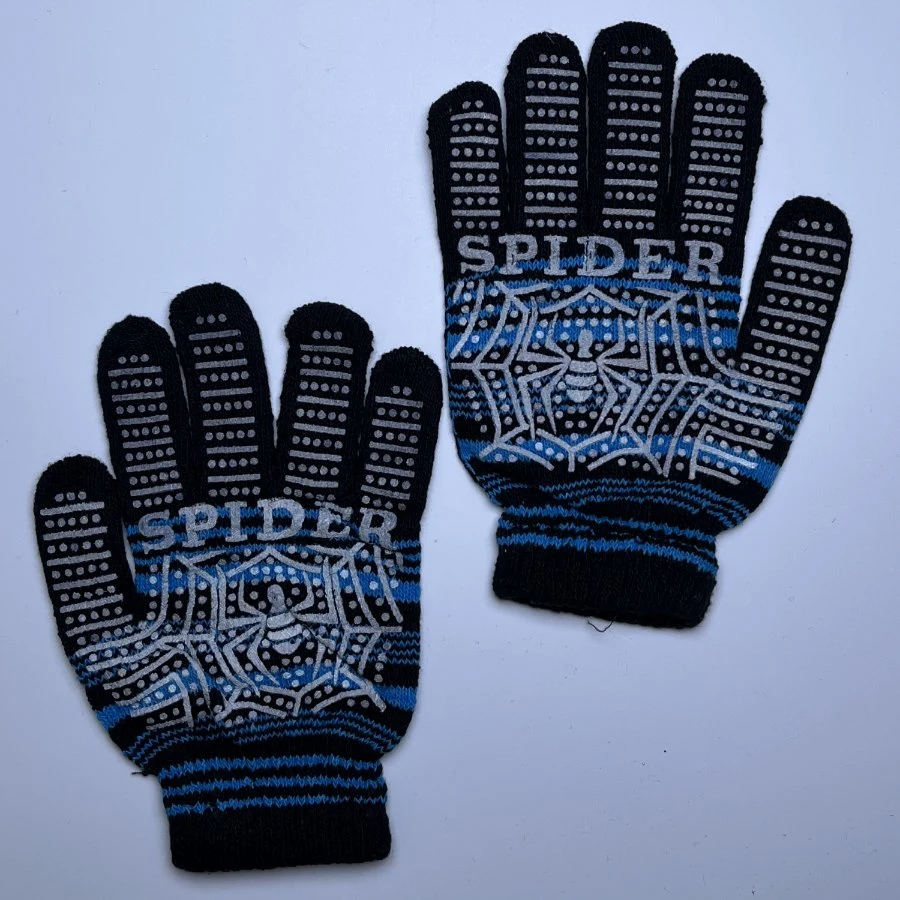 Spider Print Gripper Anti Slip Winter Magic Gloves Knit at Cheap Low Price