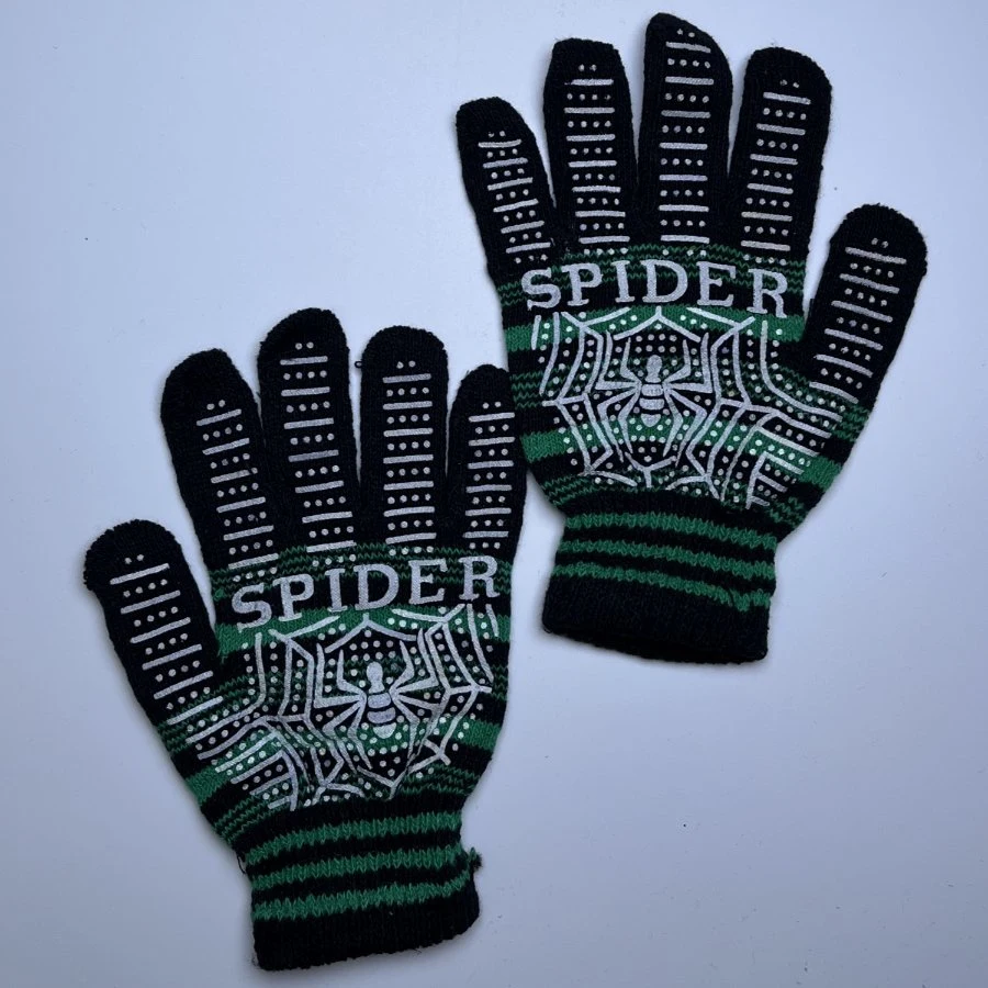 Spider Print Gripper Anti Slip Winter Magic Gloves Knit at Cheap Low Price