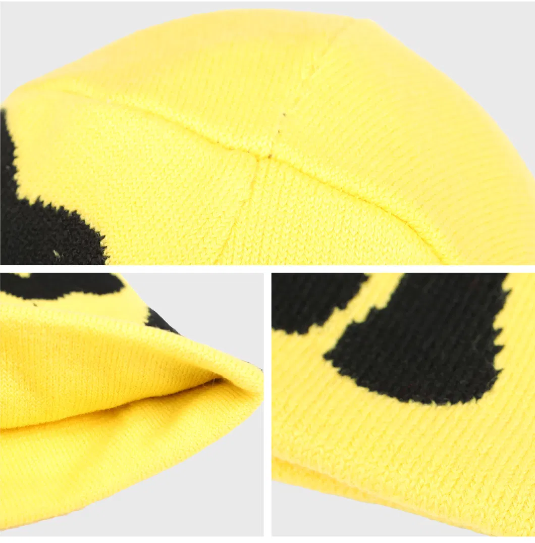 Wholesale Custom Embroidery Logo Slouchy Jacquard Gorras Winter Knitted Hats Mea Beanie