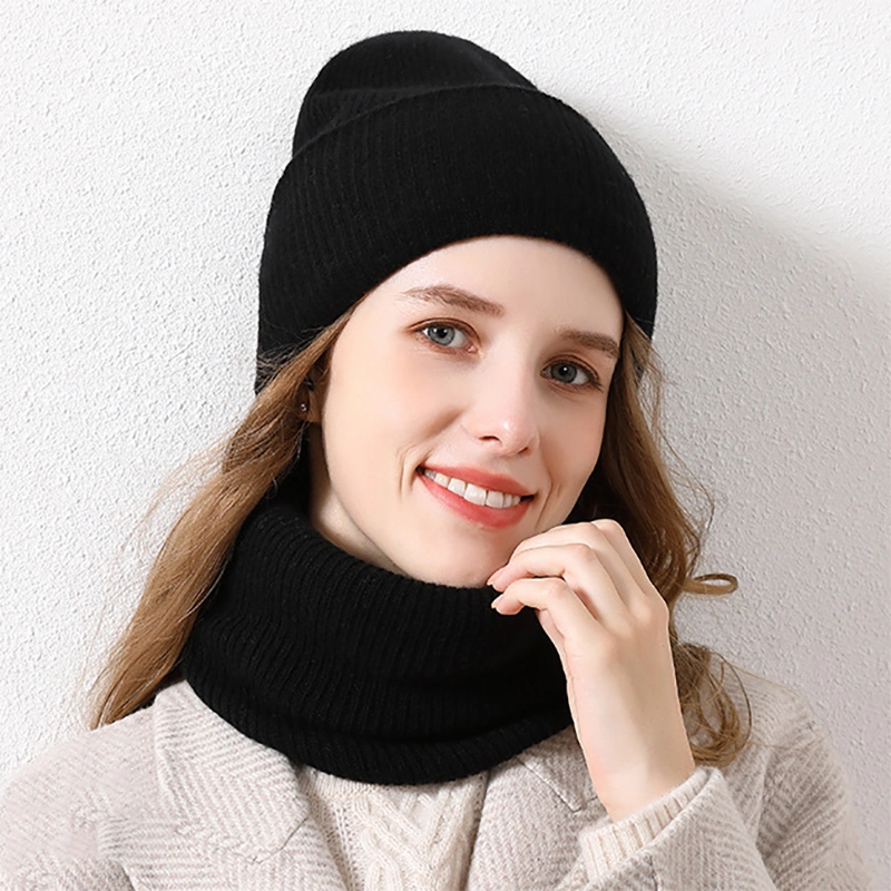 Warm Women 100% Merino Wool Winter Scarf Beanie Hat and Glove