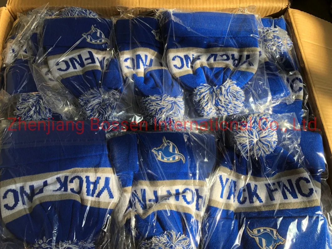 China Factory OEM Custom Logo Embroidered Acrylic Knitted Winter Beanie Hat