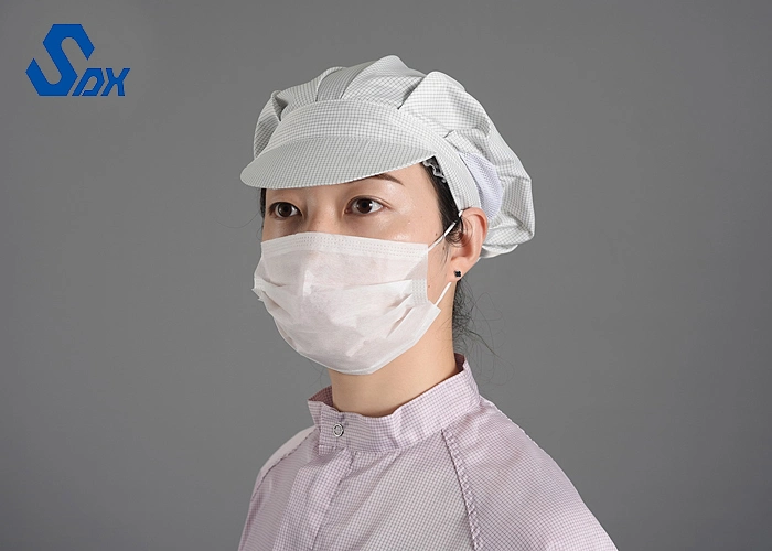 Antistatic Polyester ESD Cleanroom Hat Reusable Anti-Static Working Uniform Hat