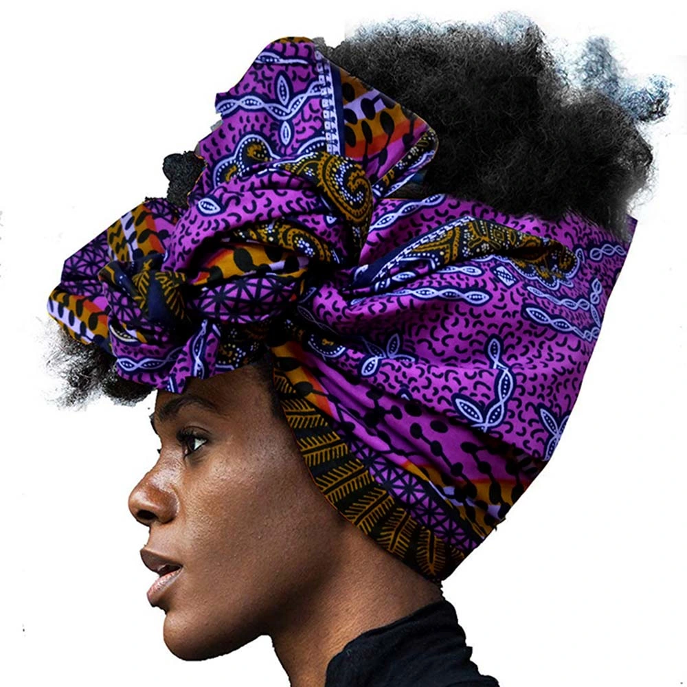 African Wax Print Cotton Headwrap Hair Scarf Tie for Women