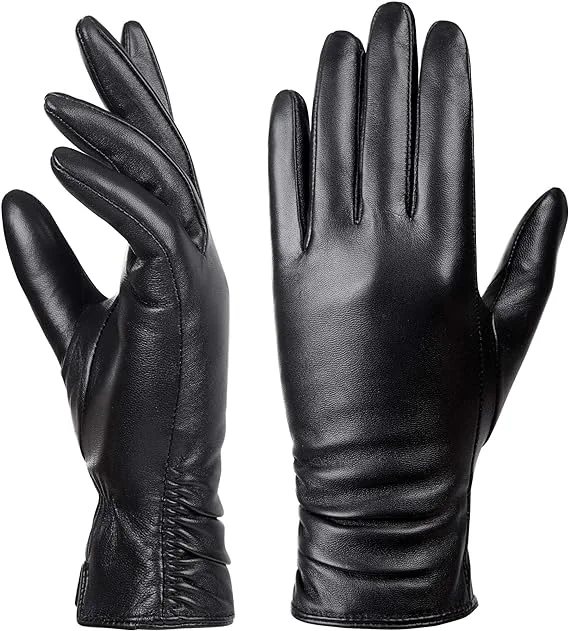 Factory Spot Women&prime;s Winter Touch Screen Gloves Pure Leather Motorcycle Cover Gloves