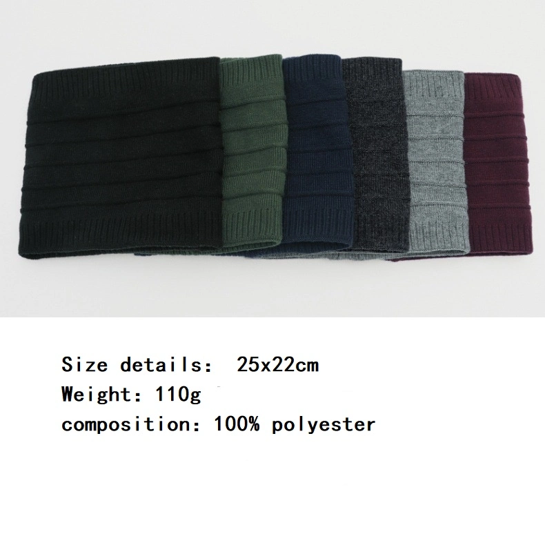 Warm Winter Fluff Line Striped Bib Solid Color Knitting Snood False Collar Thick Knit Pullover Scarf for Man and Women